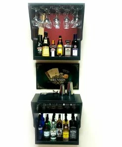 Best reviews of 🛒 BarMan WalBAR™ 3 Piece - CUSTOMIZABLE - 24 Inch - Poker Design ✨ -BarMan shop WallBar Black QuickShots 2 700x700