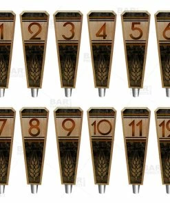 Best Pirce 🛒 BarMan Numbered Beer Tap Handles - Oak Wood - Classy Hops 😀 -BarMan shop beer tap handle numbers1 8in web display bp 700x700