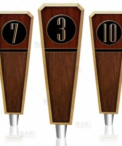Hot Sale 🤩 BarMan Numbered Beer Tap Handles - Oak Wood - Emblem 😀