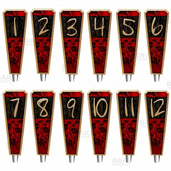 New ๐ BarMan Numbered Beer Tap Handles - Oak Wood - Red / Black Grunge ๐งจ 6 New ๐ BarMan Numbered Beer Tap Handles - Oak Wood - Red / Black Grunge ๐งจ - Image 4