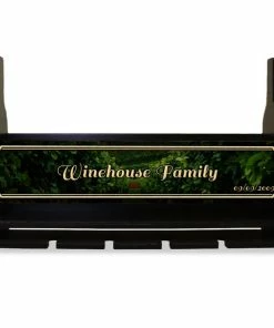 Wholesale 🎁 BarMan CUSTOMIZABLE Wall Mounted Wine Bottle & Glass Hanging Shelf W/ Painted Vineyard Plaque ⌛