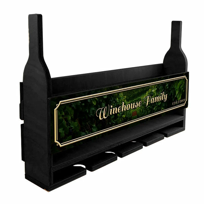 Wholesale π BarMan CUSTOMIZABLE Wall Mounted Wine Bottle & Glass Hanging Shelf W/ Painted Vineyard Plaque β 5 Wholesale π BarMan CUSTOMIZABLE Wall Mounted Wine Bottle & Glass Hanging Shelf W/ Painted Vineyard Plaque β - Image 3