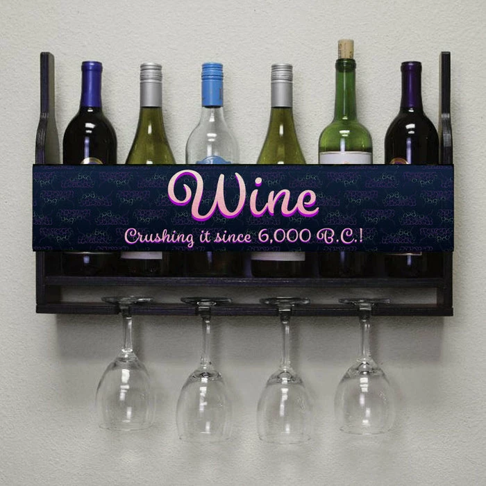 Coupon ๐ BarMan Wall Mounted Wine Bottle & Glass Hanging Shelf W/ Grapes Crushing It Plaque ๐ฏ 4 Coupon ๐ BarMan Wall Mounted Wine Bottle & Glass Hanging Shelf W/ Grapes Crushing It Plaque ๐ฏ - Image 2