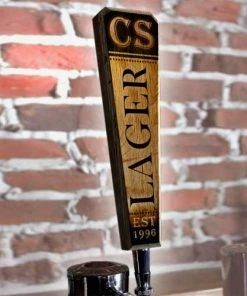 Brand new 🔥 BarMan Oak Wood Beer Tap Handles - Flared Shape - Initial LAGER Design 💯