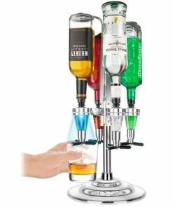 Cheapest 🥰 BarMan LED Illuminated 4 Bottle Bar Caddy / Liquor Dispenser ⭐