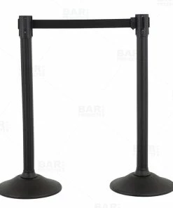 Outlet ✨ BarMan Retractable Belt Stanchion - Textured Black - Set Of 2 🔥
