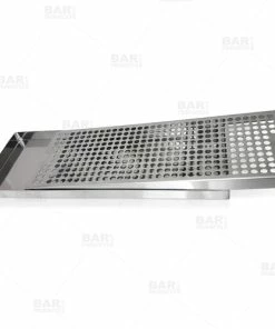 Best deal 👍 BarMan BarConic® Stainless Steel Drip Tray - Holes - 16" X 6" ⭐ -BarMan shop stainless steel service dip tray 700x700