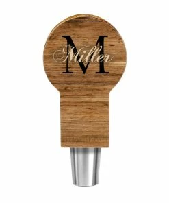 Cheap 🧨 BarMan CUSTOMIZABLE Wooden Tap Handles - Monogram Design - 2 Styles In 3 Sizes 🎁 -BarMan shop tap handle Web MONO 4IN RD 700x700