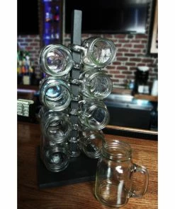 Deals 😍 BarMan Wood Mug Rack 🌟 -BarMan shop wood mug rack holder black main 700x700